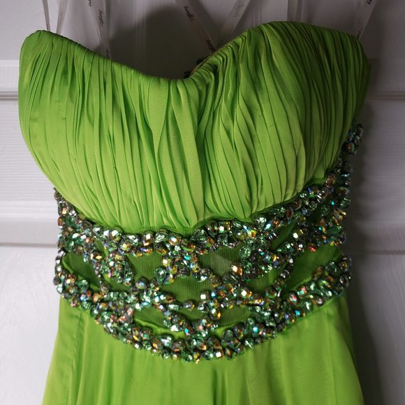 Long Keylime Prom Dress - Picture 11 of 12